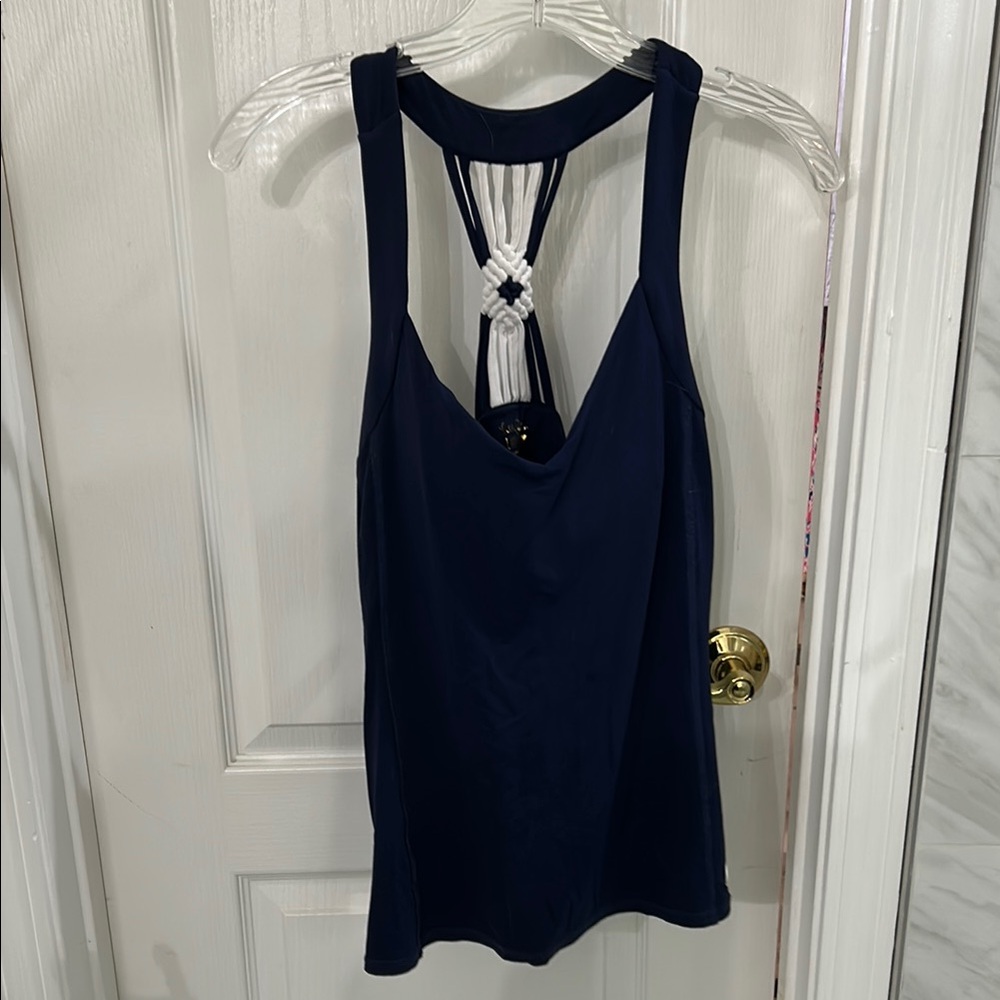 Lilly Pulitzer Blue Sleeveless Backless Tank Top